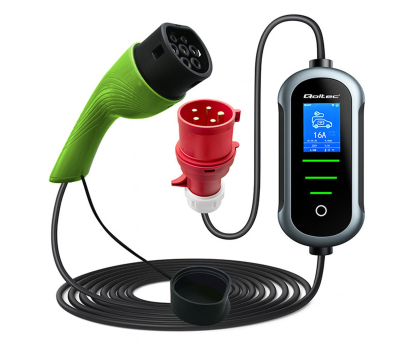 Ładowarka mobilna do EV i PHEV Qoltec Mobilna ładowarka EV z regulacją 2w1 Typ2 (7kW, 230V, CEE, 3
